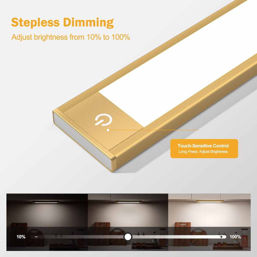 Motion Sensor Cabinet Light, Rechargeable, Dimmable, 4Pcs, 9in
