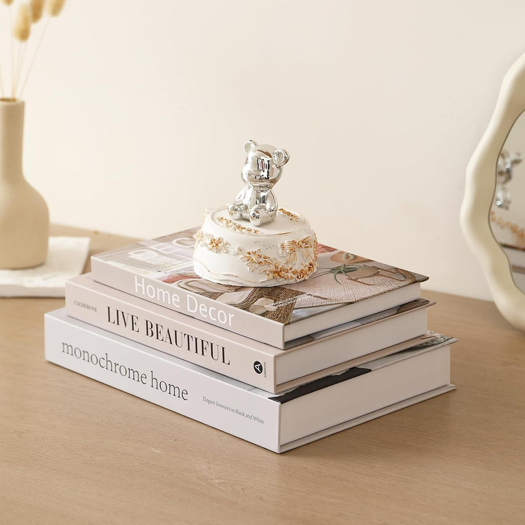 Aesthetic Decorative Books,Set of 3 Stylish Fake Books Storage Box | Modern Faux Books for Decoration,Decor Books Set