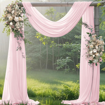 Light Pink Wedding Arch Draping Fabric Sheer Chiffon Fabric for Draping
