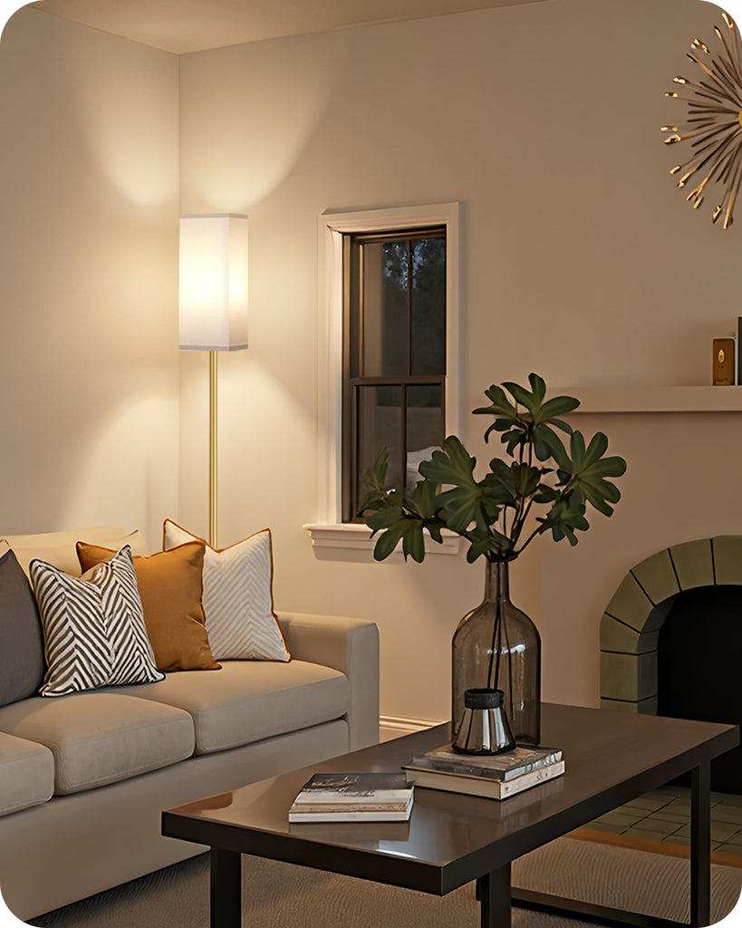 2Pack Floor Lamp, Pole Lamp with Foot Switch, Modern Standing Lampshade, Minimalist Freestanding Lamp (Bulb Not