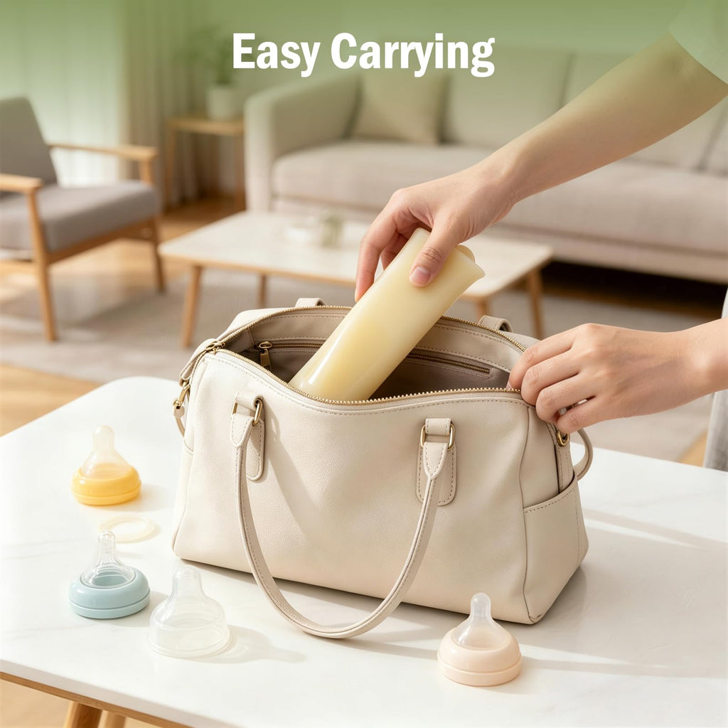 Microwave Steam Sterilizer Bags for Baby Bottles, Potable Bottle Sterilizer Bag, Clear Yellow