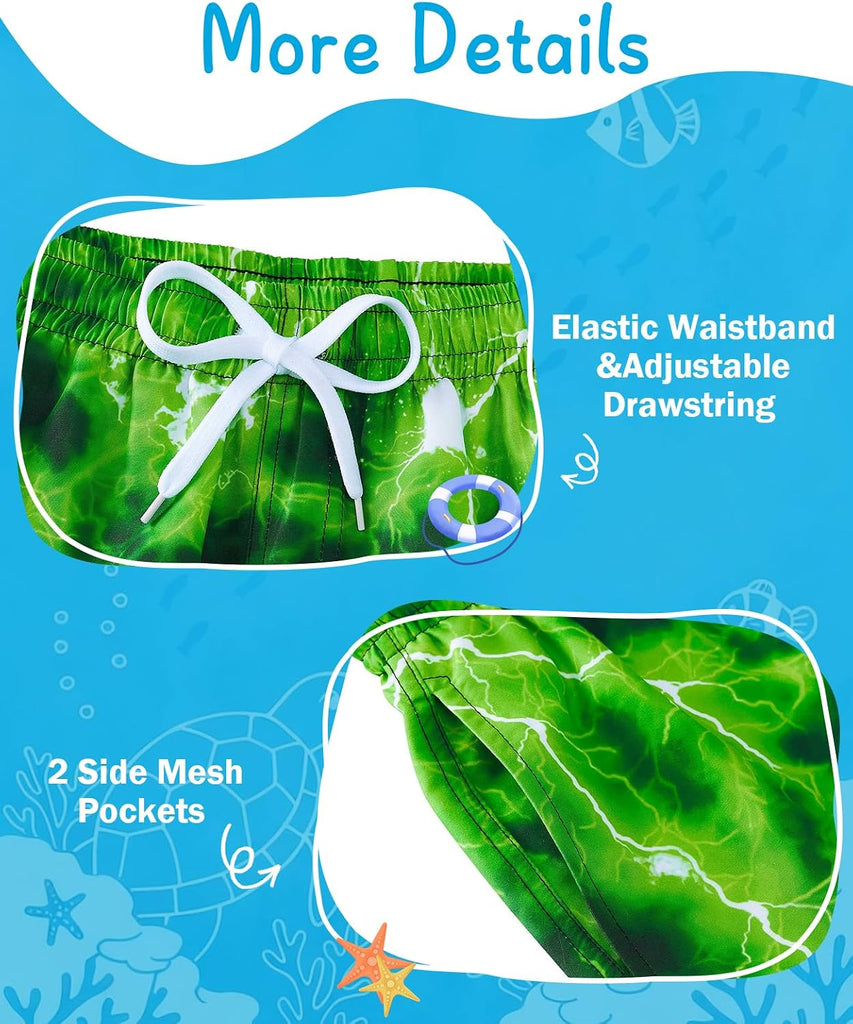 Boys Swim Trunks Quick Dry Bathing Suit with Mesh Liner