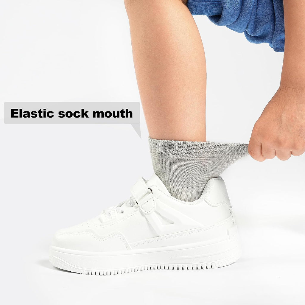 24 Pairs Boys Crew Socks, Unisex Kids School Socks