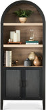 72" Tall Arched Pantry Cabinet w/Reeded Doors, 5-Tier Bookshelf, Armoire, Hutch, Bookcase