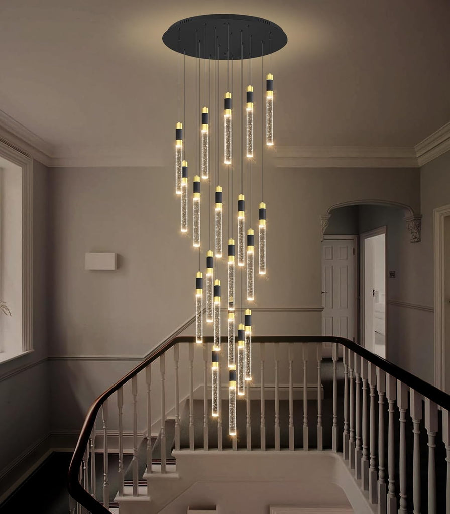 157inch 20-Lights Modern Chandeliers for Living Room LED Dimmbale Light Fixture Entryway High Ceiling Light Pendants Lighting for Dining Room Hallway Staircase with Remote Dimming Chandelier A100-B0BWQSB65Y