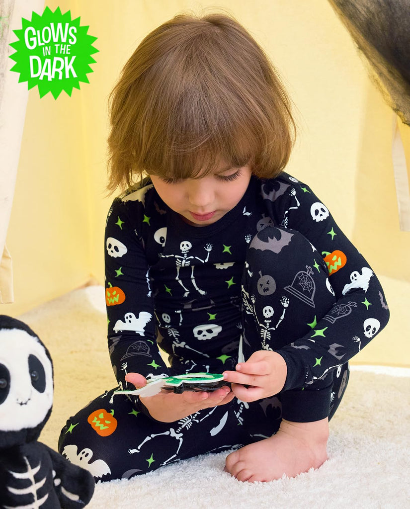 Bamboo Viscose Toddler Kids Pajamas Set, Long Sleeve Boys