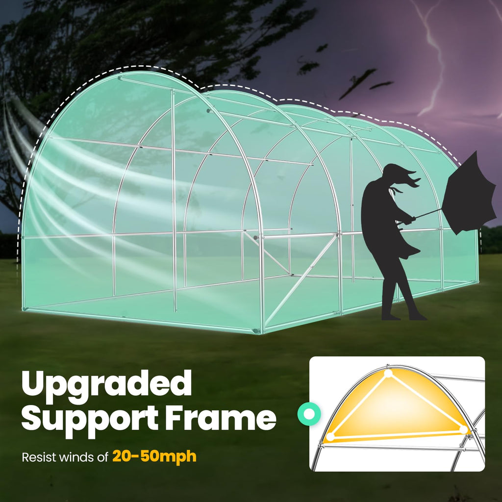 Premium 20x10x6.6FT Greenhouse for Outdoors Large Walk
