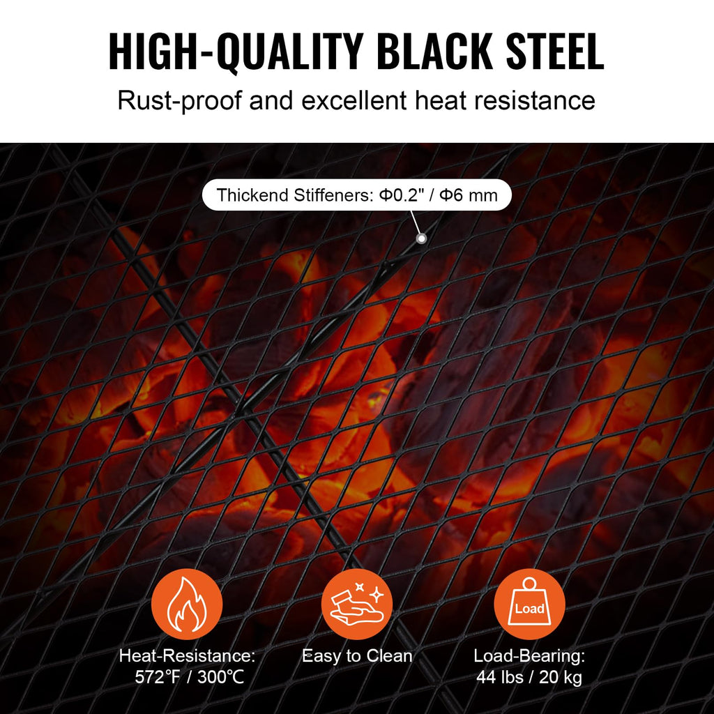 X-Marks Fire Pit Grill Grate, Portable Camping Cookware for Outside