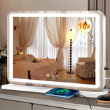 23" x 18" Vanity Mirror with Lights, Led Lighted Makeup Mirror with 3 Color Dimmable Lights, Touch Control, USB