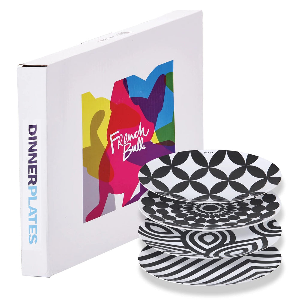 12-Piece Dinnerware Set Black & White