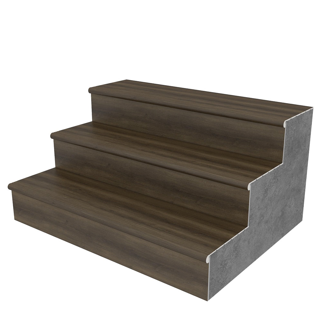 EverLux Basic 20 mm. T x 48.42 in. L x 11.81 in. W Vinyl Stair Tread (4 Pieces) (Hickory)