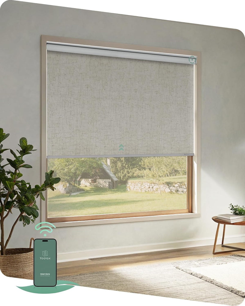 Motorized Blinds App Control, Linen Beige, | Automatic Rolle - Artisan Beige