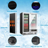 24 Inch Wine and Beverage Refrigerator, Dual Zone Wine Cooler with Advanced Cool