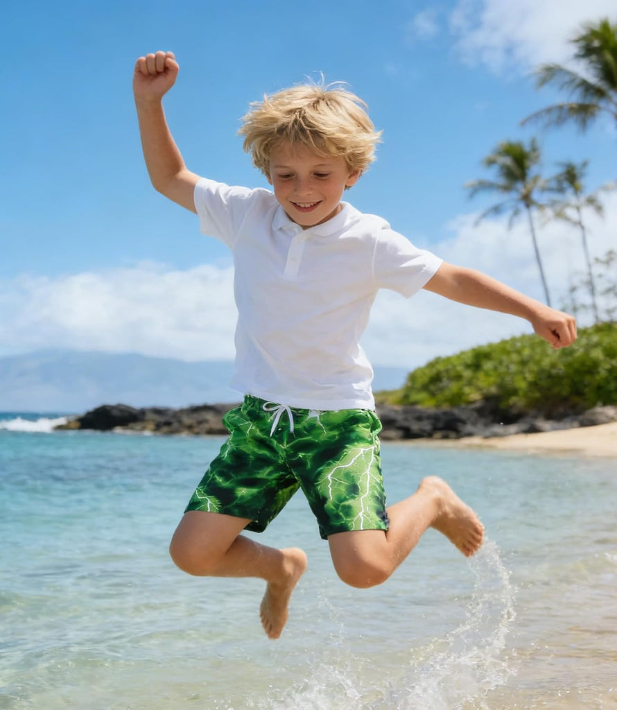 Boys Swim Trunks Quick Dry Bathing Suit with Mesh Liner