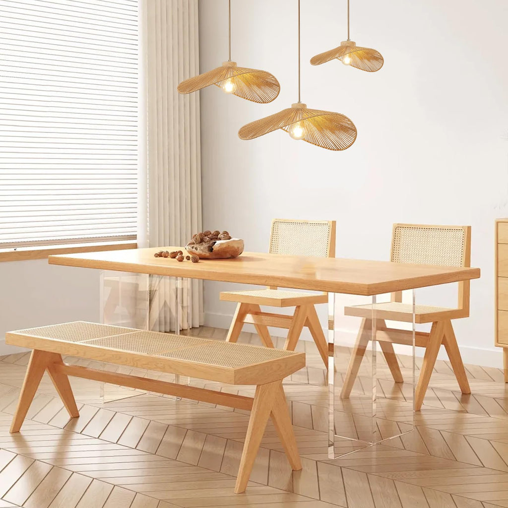 Rattan Hanging Lamp Boho Pendant Light Fixture Modern Style Hanging Light Bohia Natural Bamboo Handmade Hanging