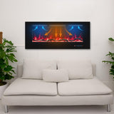 48'' Electric Fireplaces Inserts, Recessed & Wall-Mounted Fireplace Heater with Thermostat, Multicolor Flames,Timer