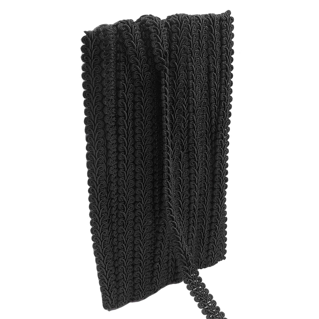 Gimp Braid Trim, Black, 1/2 Inch, 14 Yards