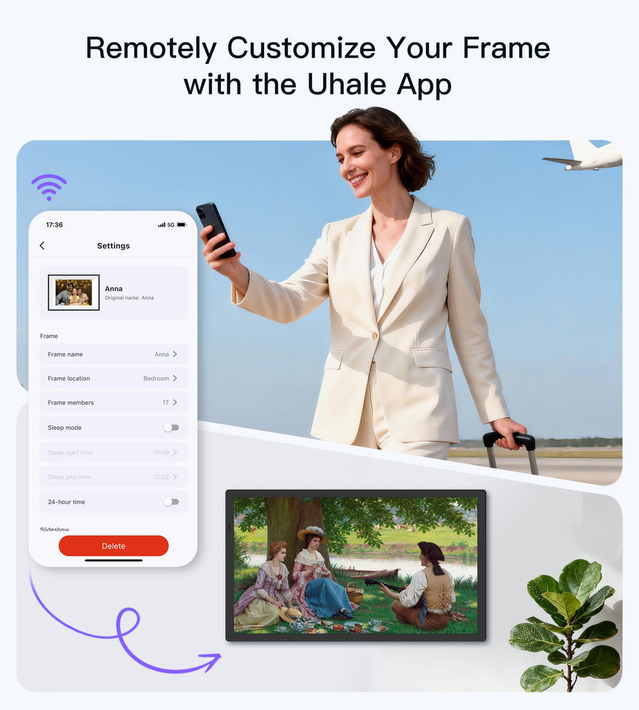 Uhale 21.5 Large Digital Picture Frame 64GB Photo Frame WiFi Remote Control
