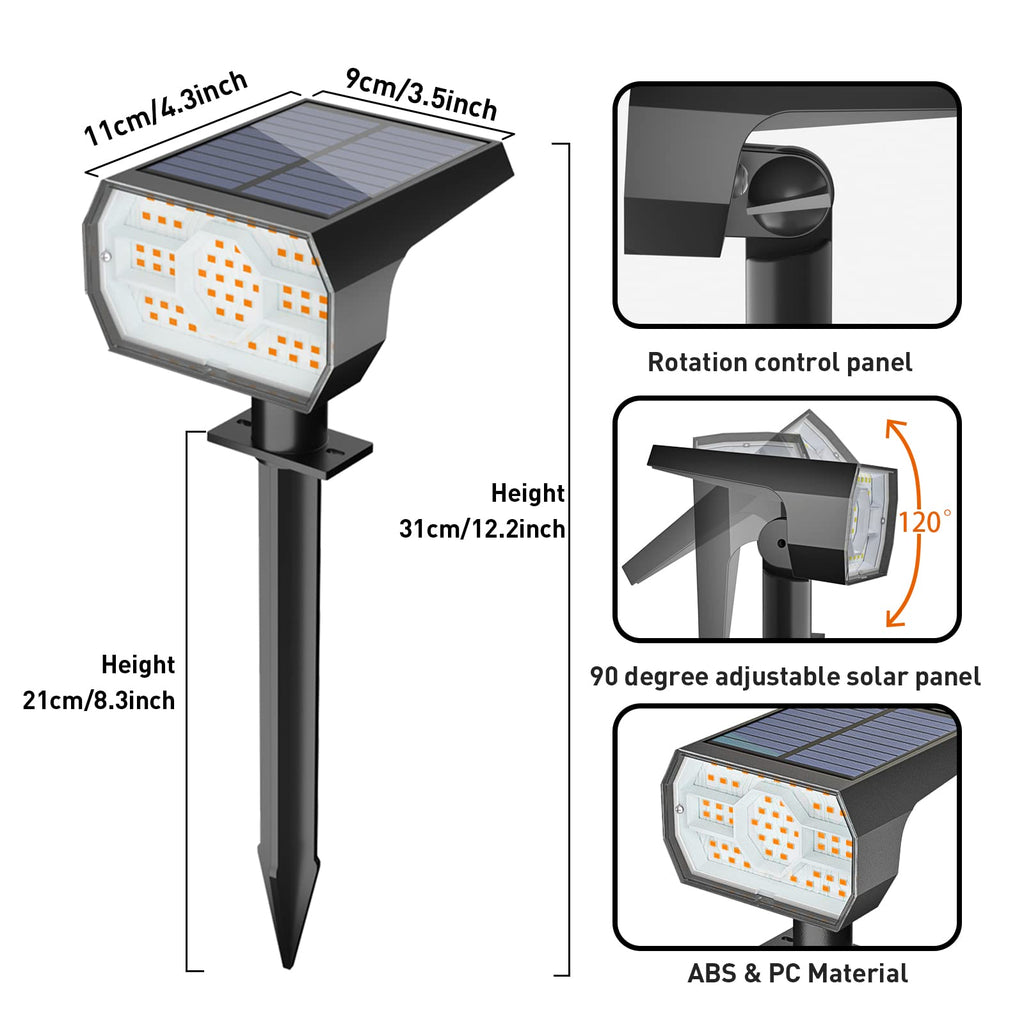 Solar Lights Outdoor Waterproof - 4 Pack (Warm White)