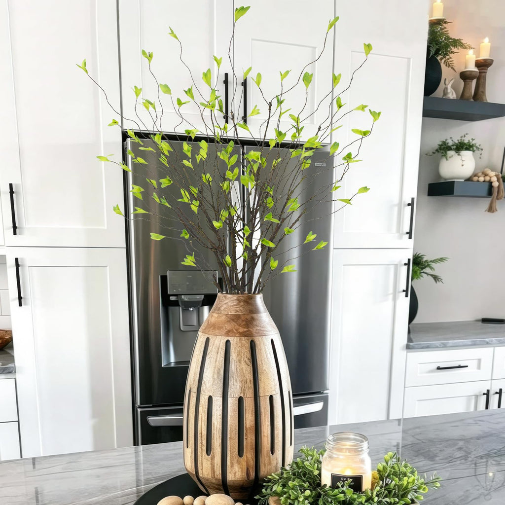 6Pcs Artificial Greenery Branches 41 Inch Faux Greenery Stems for Vase Fake Ficus Twig Plants Realistic Flexible