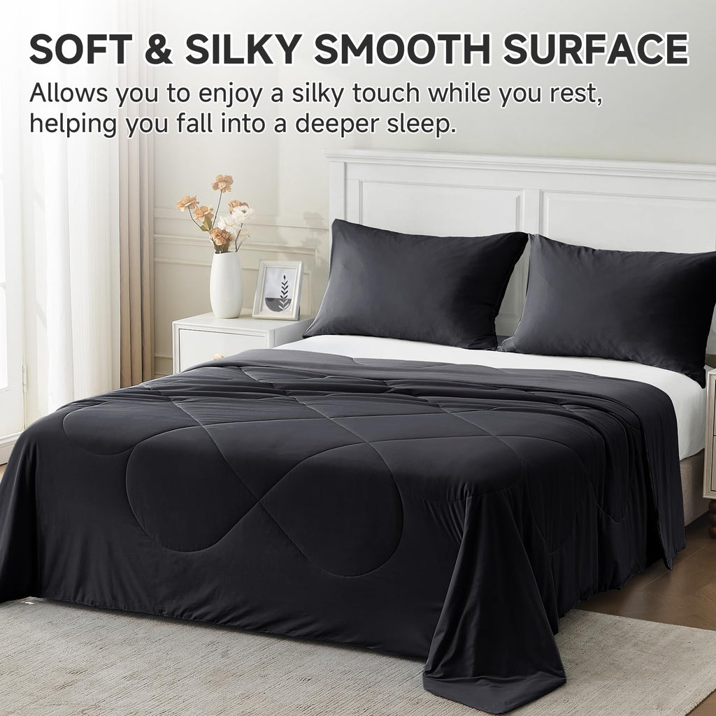 Cooling Comforter for Hot Sleepers Queen, Black 90"x90"