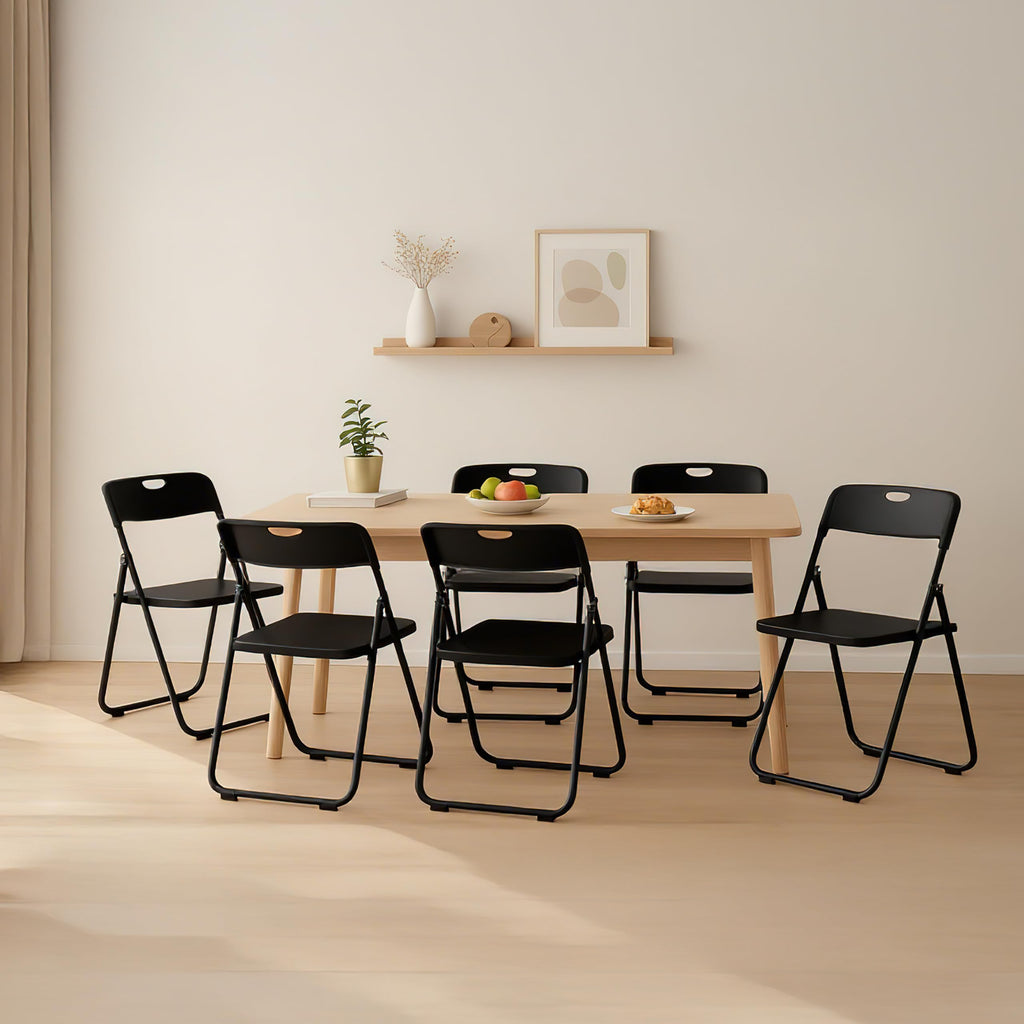 12 Pack Black Plastic Folding Chairs, Lightweight Foldable Chair