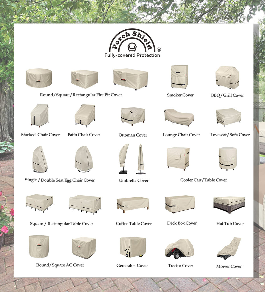 Rectangular Fire Pit Table Cover 52 x 34 inch, Beige