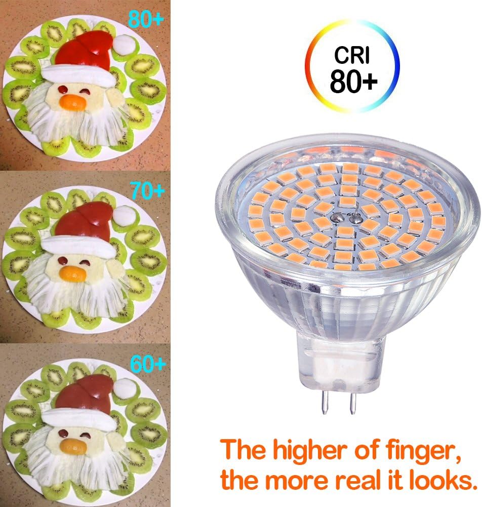 GU5.3 Light Bulbs 5W MR16 LED Bulbs 50W Halogen Bulbs Equivalent,ACDC 12V, 400lm, 120° Beam Angle, Warm White,Perfect