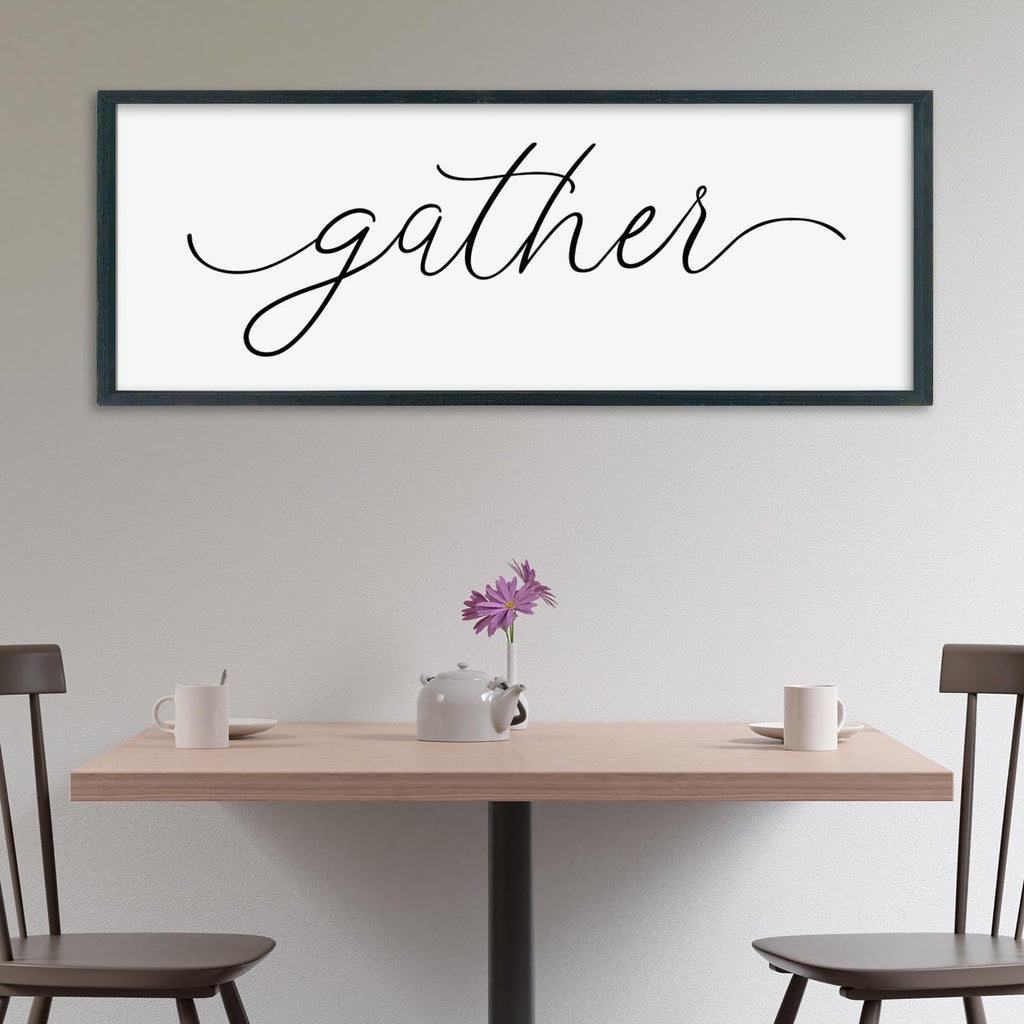 Gather Sign Wall Decor 40"×15" Black