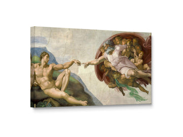 ART - Creation of Adam, World's Most Famous Paintings Series, Canvas Wall Art Home Decor, Gallery Wrapped, Stretched