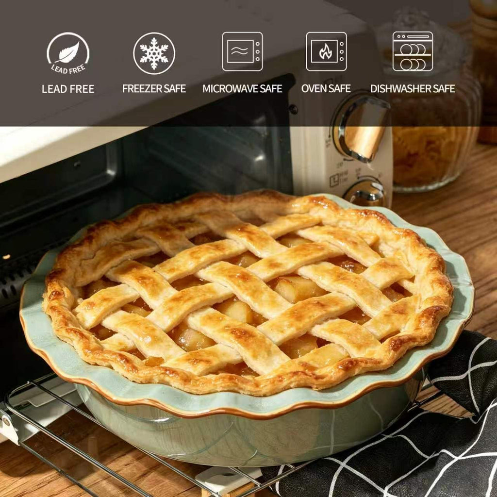 Ceramic Pie Pan for Baking[10.6 inch], Reusable NonStick Ceramic Baking Dish