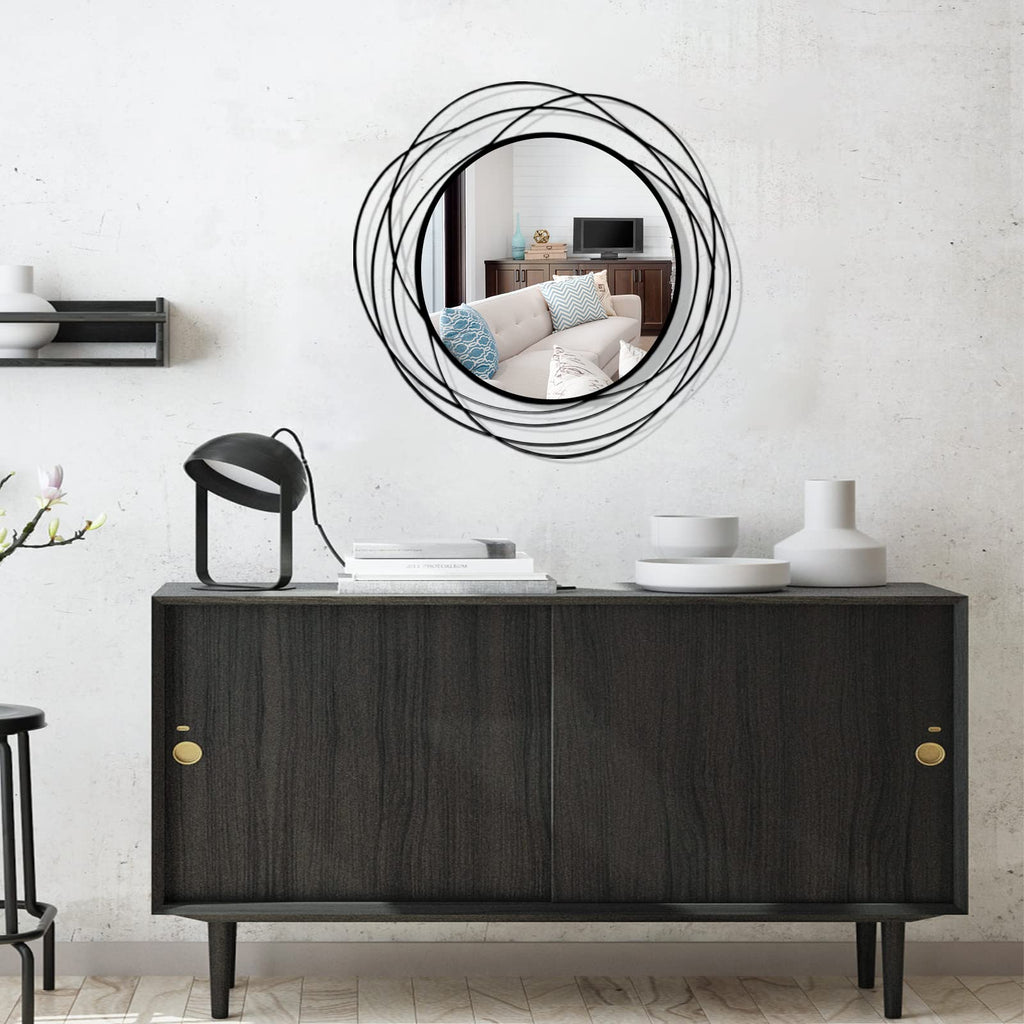20 Inch Round Black Wall Mirror
