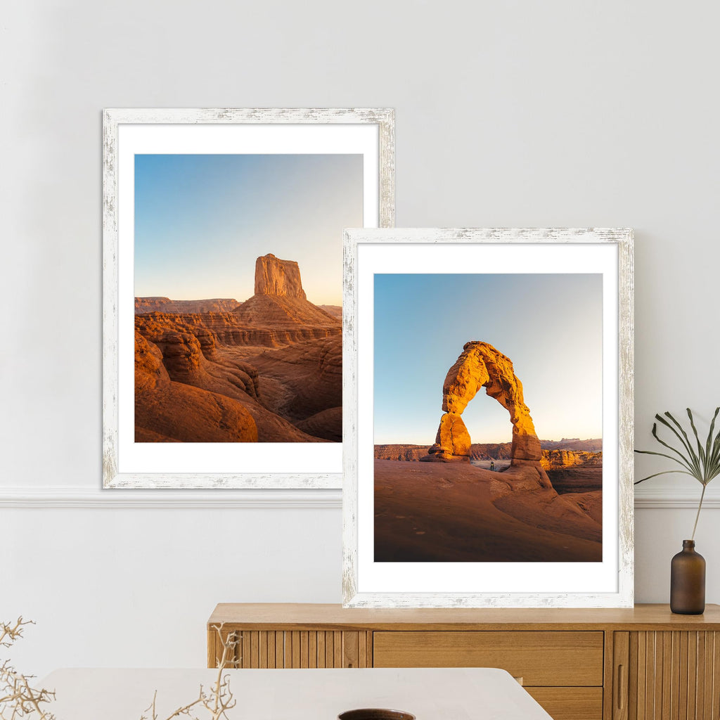 16x20 Frames Set of 4, 16 x 20 Distressed White Wood(Mat 11x14)