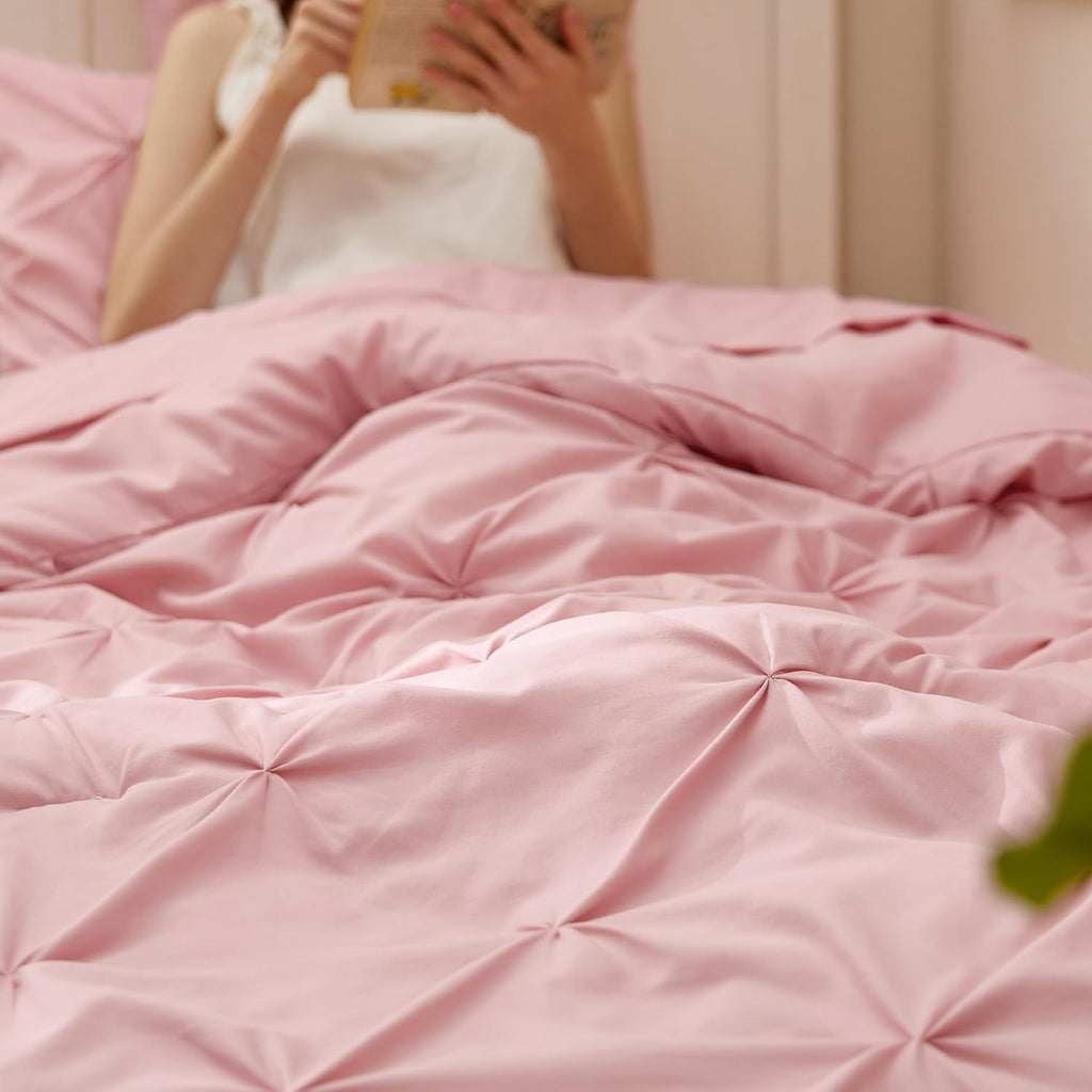 Twin XL Comforter Set Pink - Dorm Room Essentials for Girls, Extra Long Twin XL Bedding Set with Sheets, All Season
