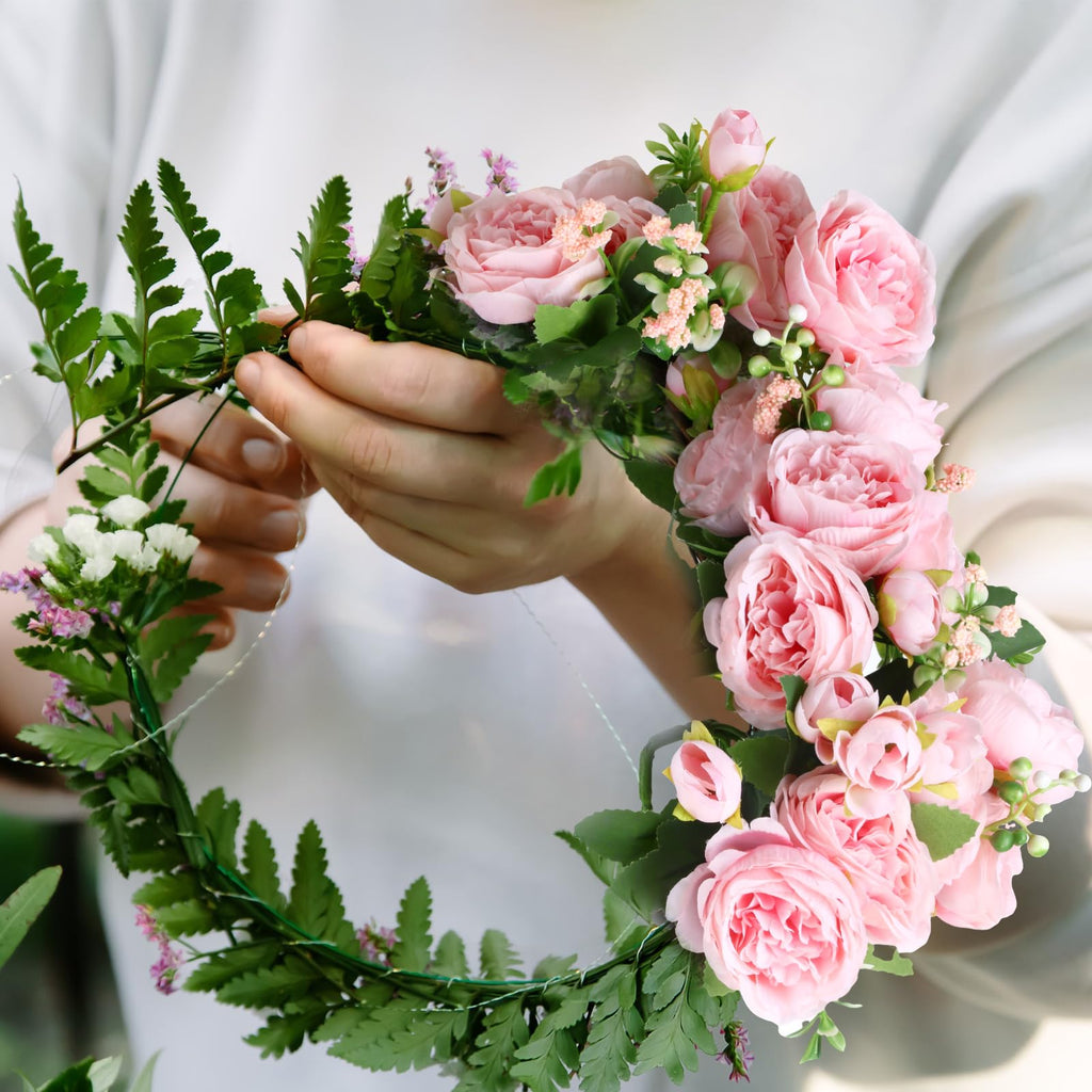 8 Bundles Artificial Peonies Flowers, Pink