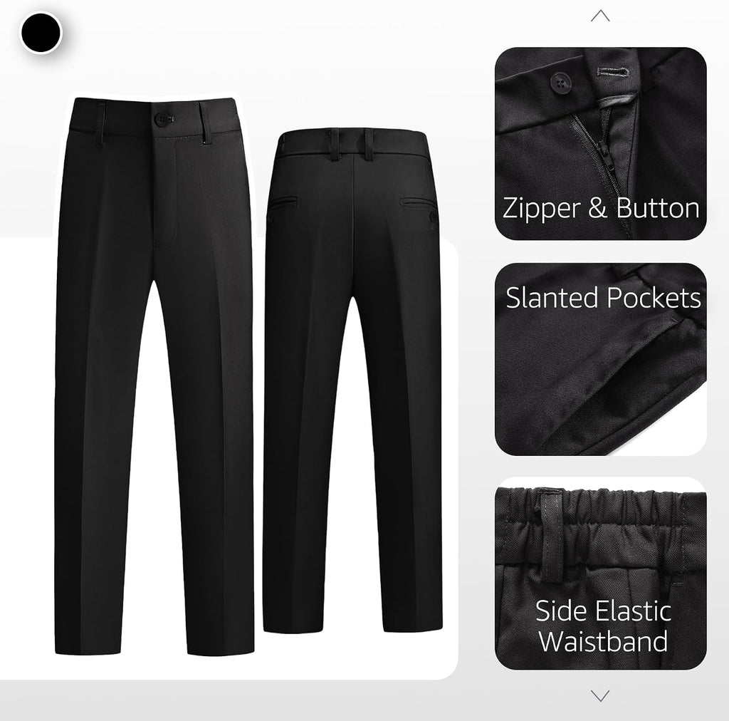 Boys Suit Kids Formal Tuxedo Set 4Pcs Slim Fit Ring Bearer Outfit