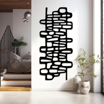 Vertical Abstract Metal Wall Decor, Contemporary Geometric Wall Art, Abstract Geometric Wall Hanging, Luxury Modern
