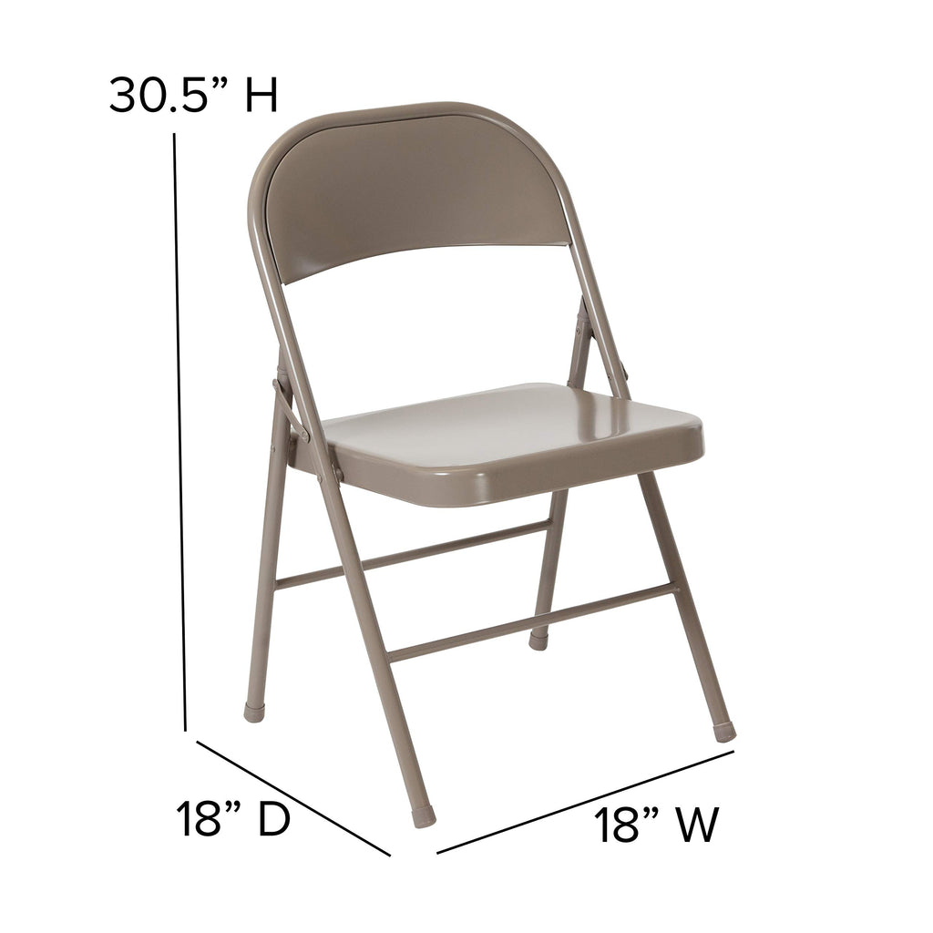 Series Commercial Grade Double Braced Gray Metal Folding Chair