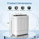Portable Clothes Washing Machine Mini Twin Tub Washing Machine 13lbs Capacity with Spin Dryer,Compact Washer and Dryer