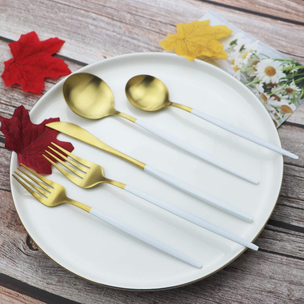 Flatware Silverware Set Stainless Steel Satin Finish Cutlery Set Service for 6, 30-Piece Spoons And Forks Kitchen