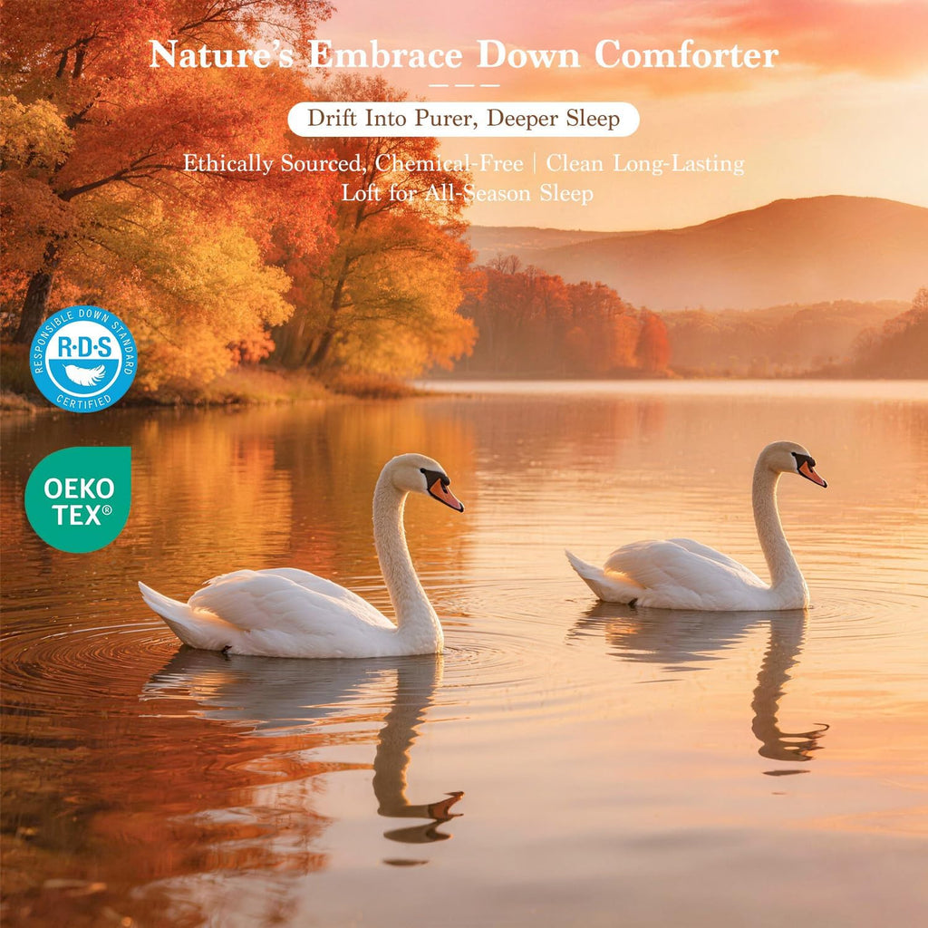 Goose Down Comforter Oversize King Size, 600 TC Cotton Cover