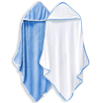 2 Pack Baby Bath Towel - Rayon Made from Bamboo, Ultra Soft Hooded Towels for Kids - X Large Size for 0-7 Yrs