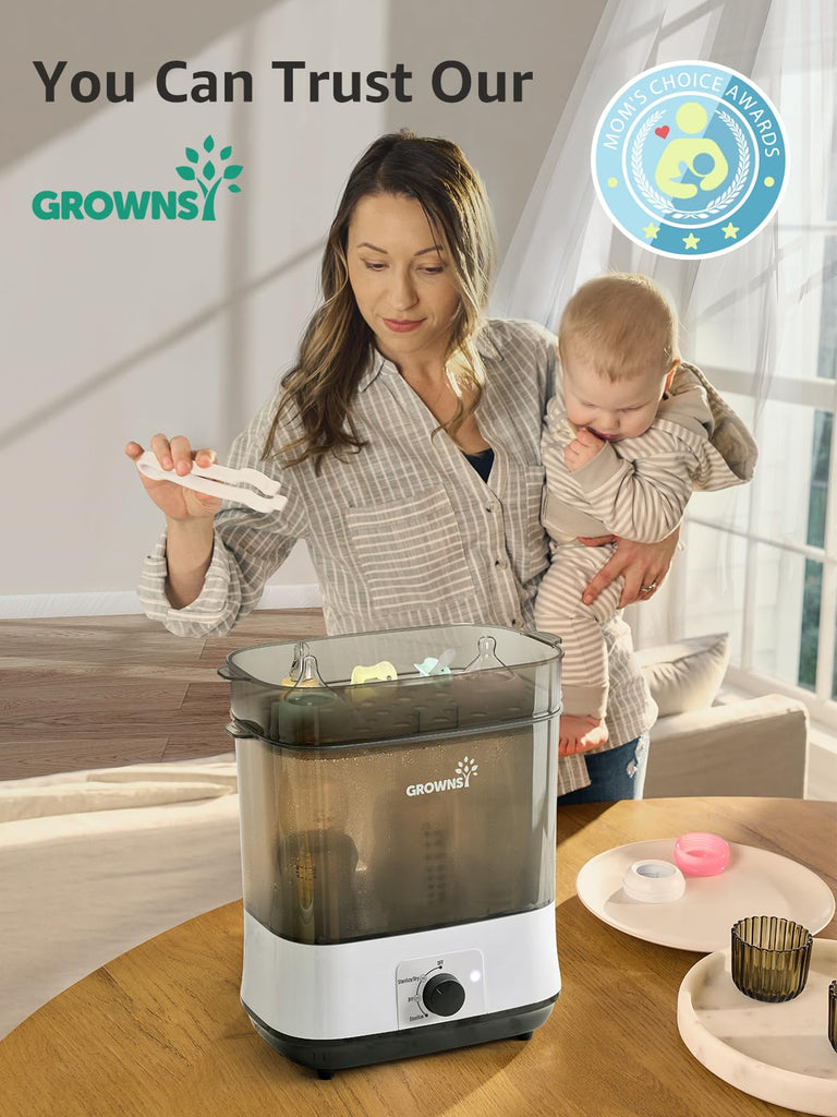 Multi-Function Large Capacity Baby Bottle Sterilizer and Dryer, Grey