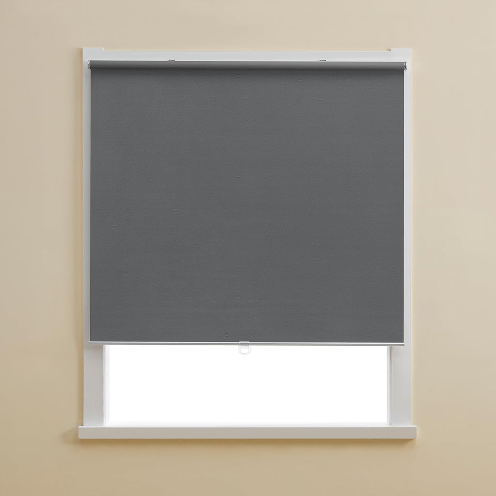 Cordless 100% Blackout Roller Shades for Windows, UV Protection Pull Down Shades, Room Darkening Door Blinds Thermal