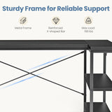 L Shaped Desk 47 Inch Computer Desk Gaming Furniture Corner Desks Home Office PC Table with Reversible Storage Shelves