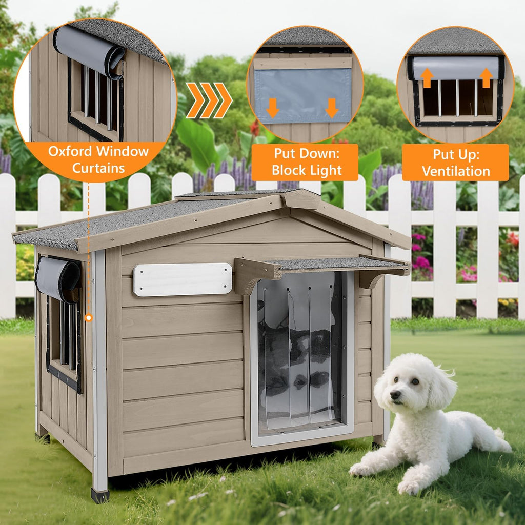 Dog House Outdoor with Openable Roof for Small to Medium Dogs, Weatherproof