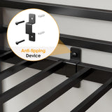 Loft Bed Twin with Stairs, 53.5” Under-Space for Sofa and Desk, More Stable and Safe Industrial Metal Frame for Teens