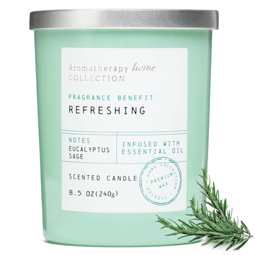 Eucalyptus & Sage Scented Candles - Summer Scented Candles, 8.5oz