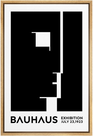 Framed Canvas Print Wall Art Bauhaus Geometric Art Deco Head Portrait Shapes Abstract Illustrations Modern Art