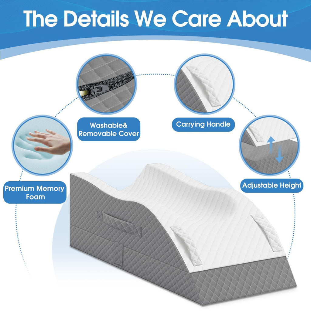 Leg Elevation Pillows for After Surgery, Wedge Pillow, Grey